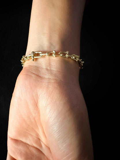 14K Gold Planet Tiffany Co 925 Sterling Silver Luxury Bracelet - Tracesilver