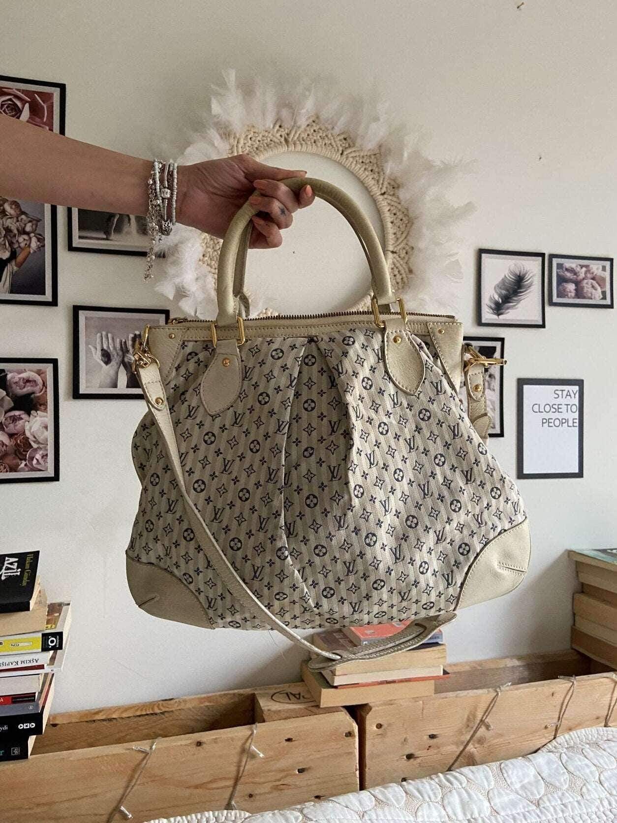 Authentic Louis Vuitton Blue/White Mini Lin Croisette Marina GM Tote Bag - Tracesilver