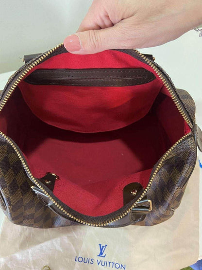 Authentic Louis Vuitton Damier Ebene Speedy 30 Bag - Tracesilver