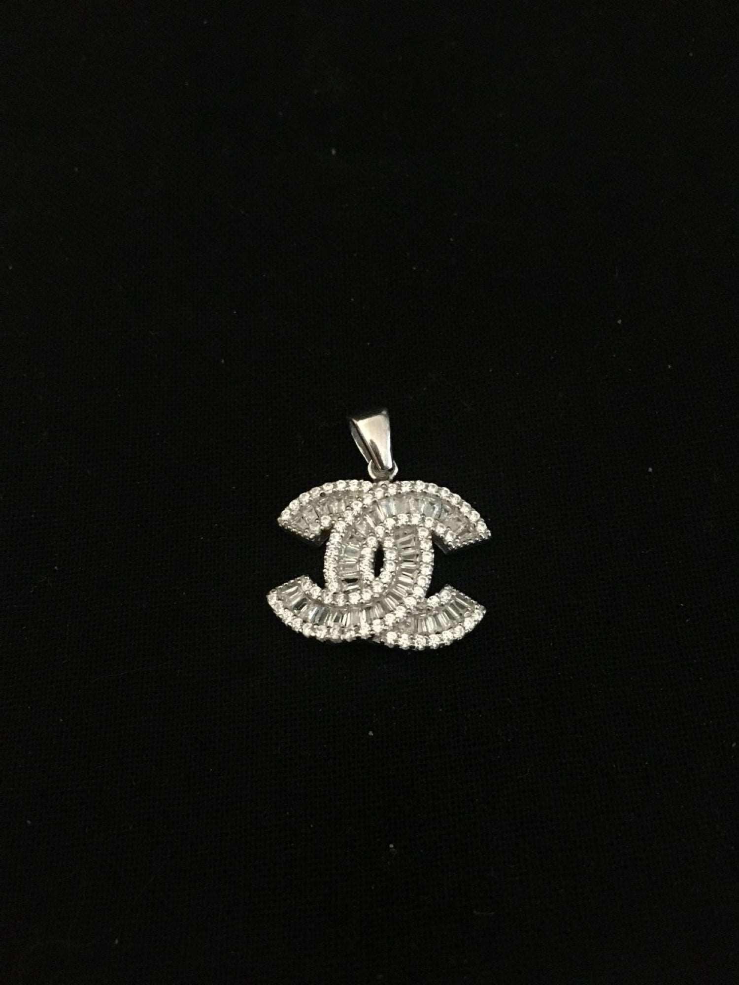 Chanel 925 Sterling Silver Vintage Jewelry Zircon Stone Necklace - Tracesilver