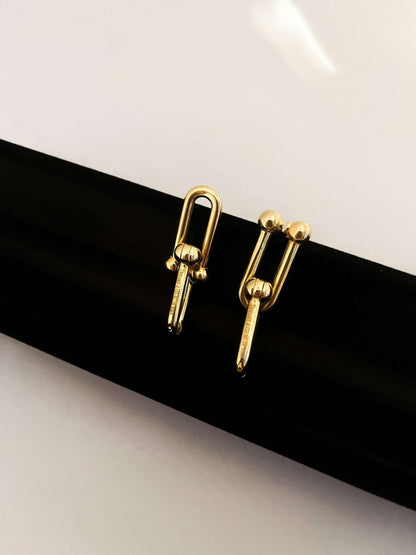 Tiffany&Co 925 Sterling Silver Gold Plated Earrings - Tracesilver