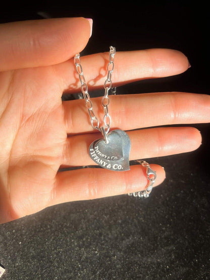 Tiffany&Co. 925 Sterling Silver Heart Necklace - Tracesilver