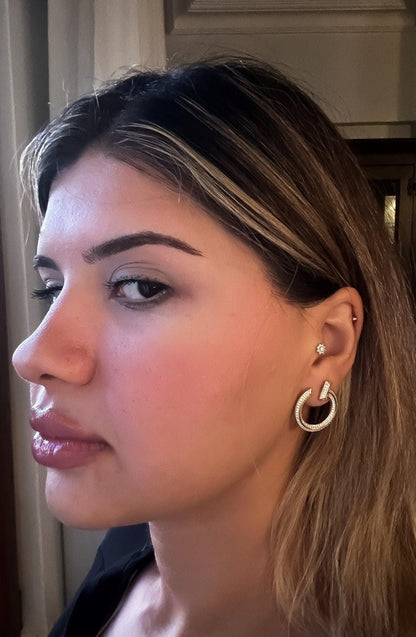 22K Gold Planet Tiffany & Co 925 Sterling Silver Luxury Jewelry Zircon Stone Earrings - Tracesilver