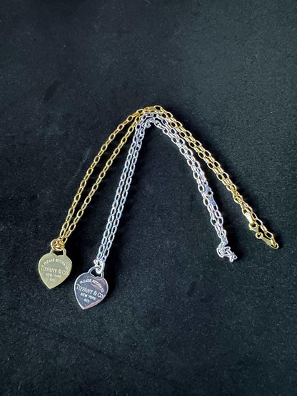 925 Sterling Silver Tiffany Co Luxury First Quality Jewelry Authentic Necklace - Tracesilver