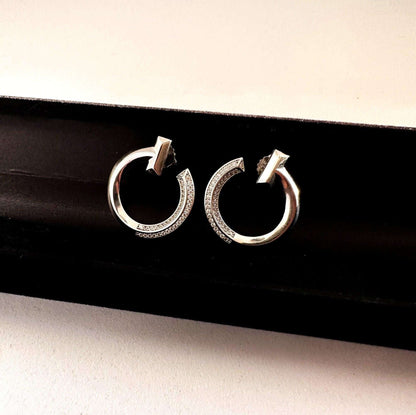 Tiffany & Co 925 Sterling Silver Luxury Jewelry Zircon Stone Earrings - Tracesilver