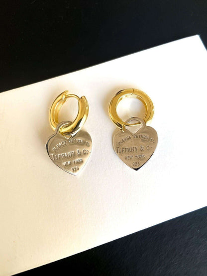 925 Sterling Silver Tiffanys & Co Hardware Link Earrings - Tracesilver