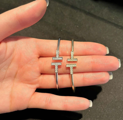 Tiffany T 925 Silver Wire Bracelet,Silver,Gold Plated - Tracesilver