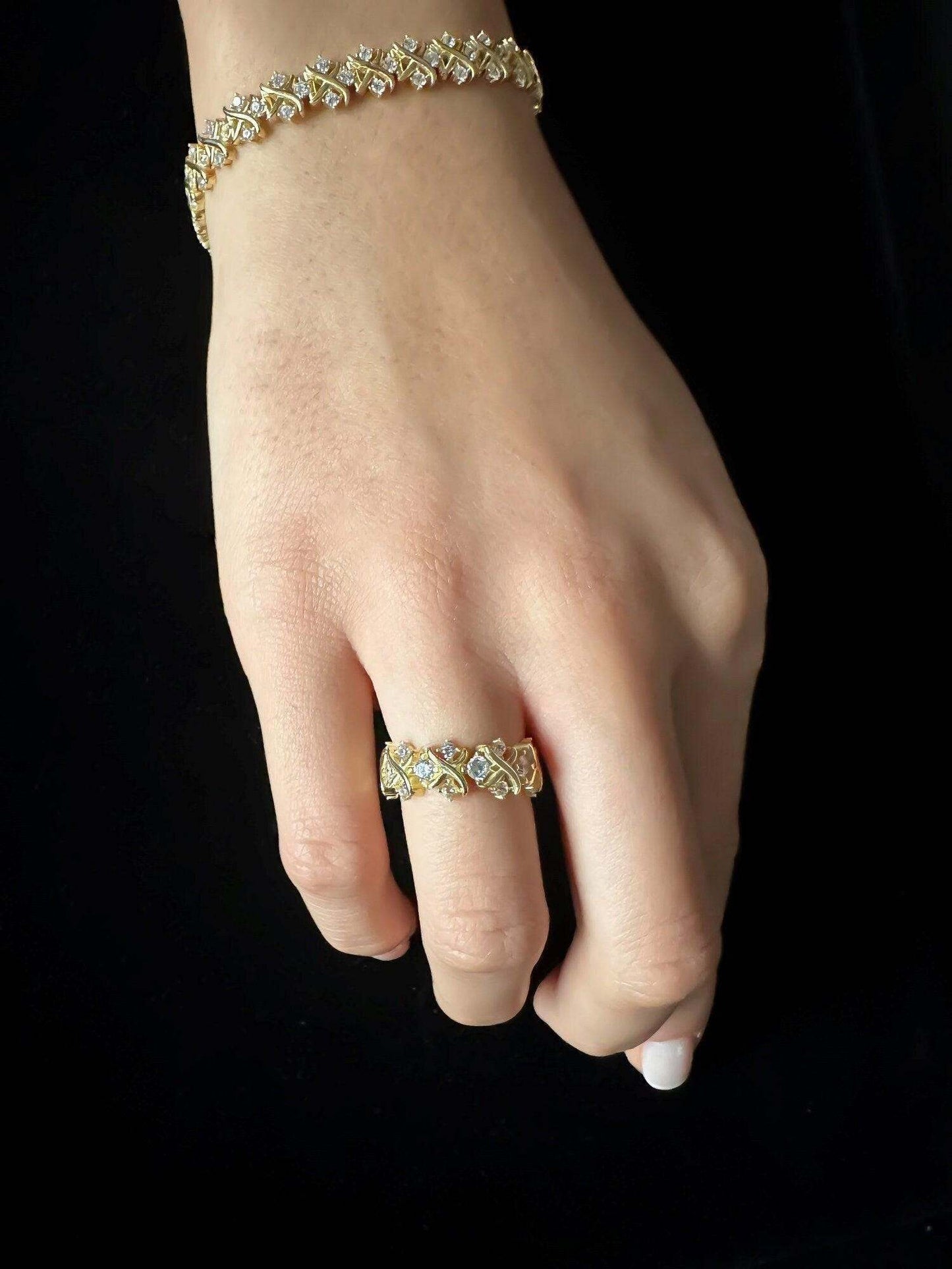 Tiffany & Co Schlumberger 14K Gold Planet 925 Sterling Silver Ring - Tracesilver