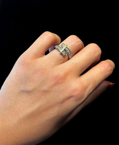 Tiffany & Co 925 Sterling Silver First Quality Zircon Authentic Ring - Tracesilver