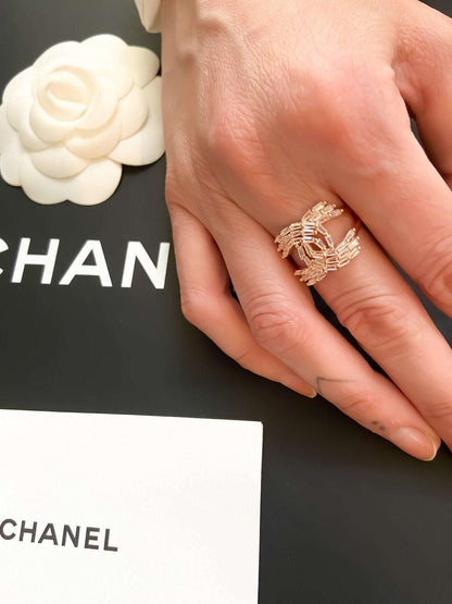 Vintage Chanel Rose Gold Ring 925 Sterling Silver - Tracesilver