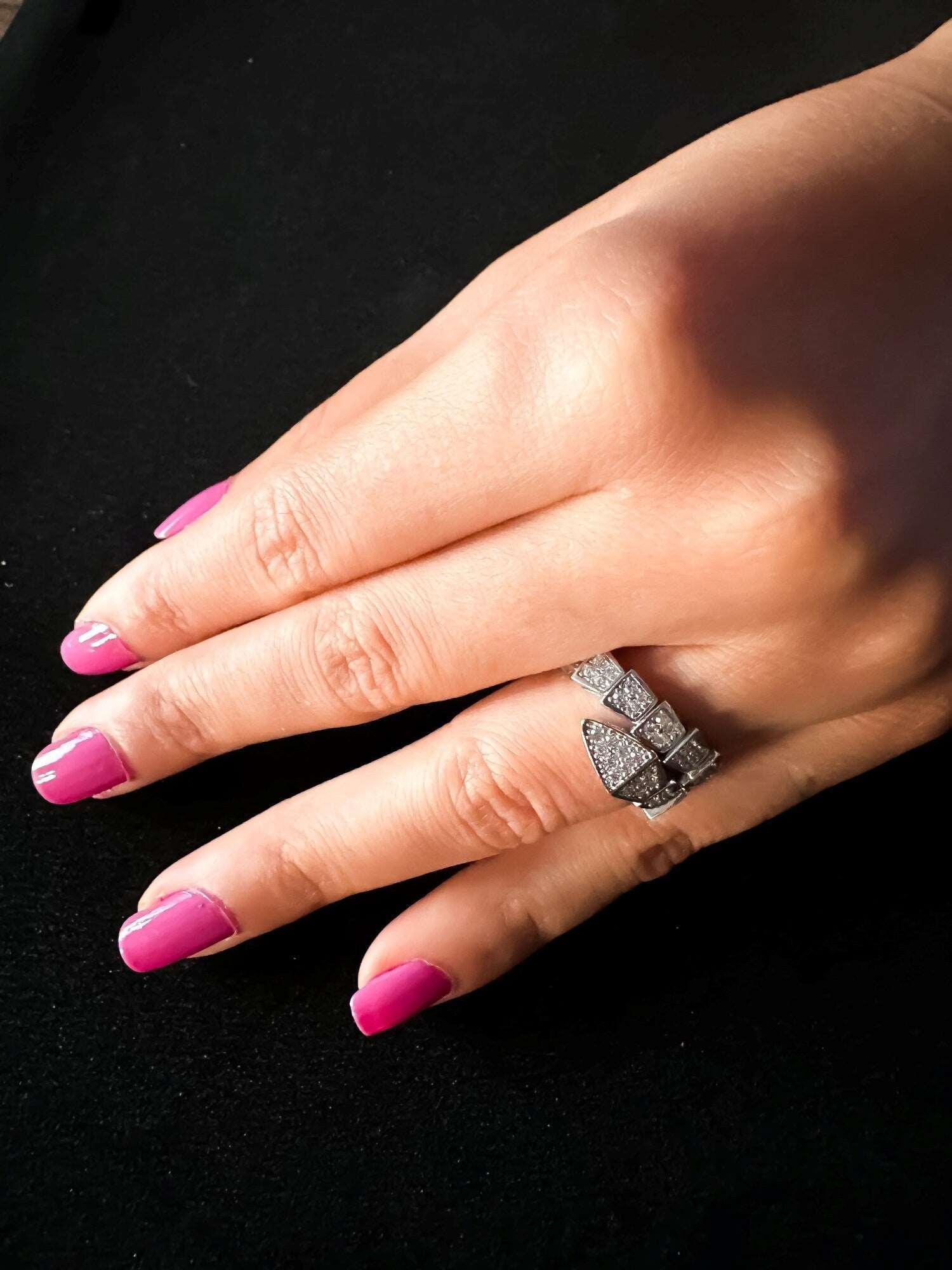 BVLGARI Serpenti Viper Collection 925 Sterling Silver Rings - Tracesilver
