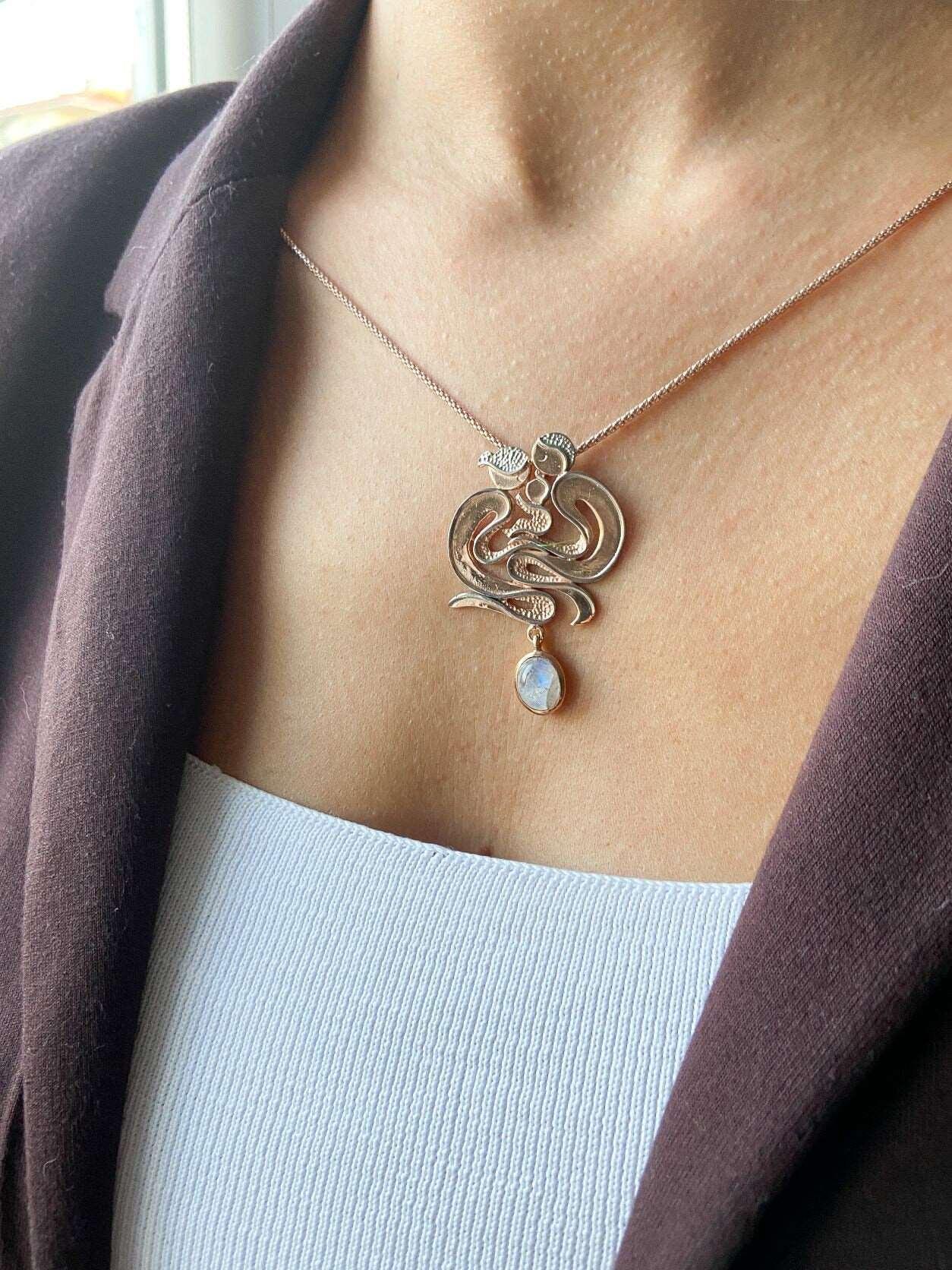 Custom Design Family Moonstone Necklace For Women, 925 Sterling Silver925 Sterling Silver Rose Gold Custom Design Family Moonstone Necklace For Women.
It is special for our customers who want to present a different gift to their loved Custom Design Family Moonstone Necklace