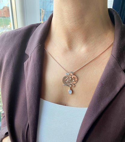 Custom Design Family Moonstone Necklace For Women, 925 Sterling Silver925 Sterling Silver Rose Gold Custom Design Family Moonstone Necklace For Women.
It is special for our customers who want to present a different gift to their loved Custom Design Family Moonstone Necklace