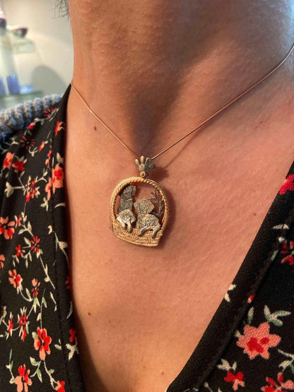 Dog Family Moving Pendant, Dog Jewelry Custom Desing Necklaces, HandmaOur animated dog family necklace is designed with 925 sterling silver and hand workmanship. Rose gold and silver color are mixed. It belongs to our brand as a differDog Family Moving Pendant
