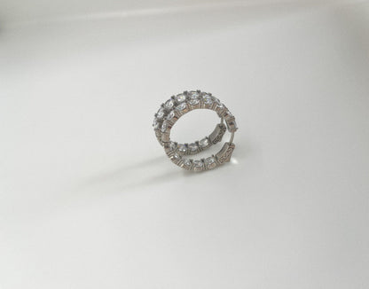 925 Sterling Silver First Quality Zircon Hoop Earrings - Tracesilver
