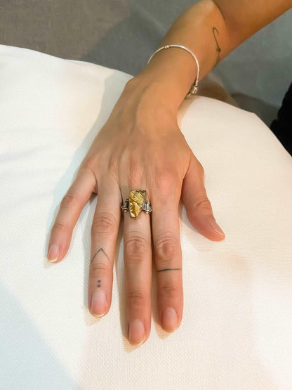Jasper Natural Stone 925 Sterling Silver Ring, Handmade Jasper GemstonNatural Jasper stone desing women's ring made with 925 sterling hand workmanship.it is completely handcrafted and design. Stone cutting and all our equipment used arJasper Natural Stone