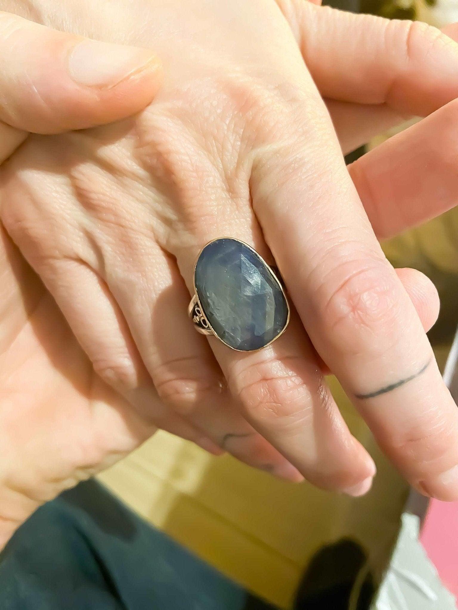 Kyanite Gemstone Natural Stone Jewelry 925 Sterling Silver Custom DesiNatural Kyanite stone desing women's ring made with 925 sterling hand workmanship.it is completely handcrafted and design. Stone cutting and all our equipment used aKyanite Gemstone