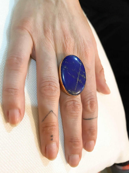 Lapis Lazuli 925 Sterling Silver Handmade Jewelry For Women Ring,LapisNatural lapis lazuli stone desing women's ring made with 925 sterling hand workmanship.it is completely handcrafted and design. Stone cutting and all our equipment uLapis Lazuli