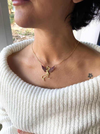 Red Phoenix Gold Planet Handmade Necklace, Gold Firebird 925 Sterling We designed our 925 carat fire bird necklace for you. It is completely handcrafted and made of sterling silver. It is decorated with Gold Planet and Red colored zircNecklaceRed Phoenix Necklace