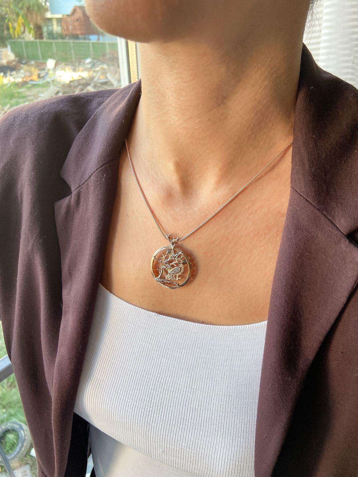 Rose Gold Silver Owl Pendant, Custom Desing Handmade Owl Necklace, AniIts design and craftsmanship are a very special and beloved piece of ours.
Our owl family necklace is animated design. Special for our customers who want to have a rRose Gold Silver Owl Pendant