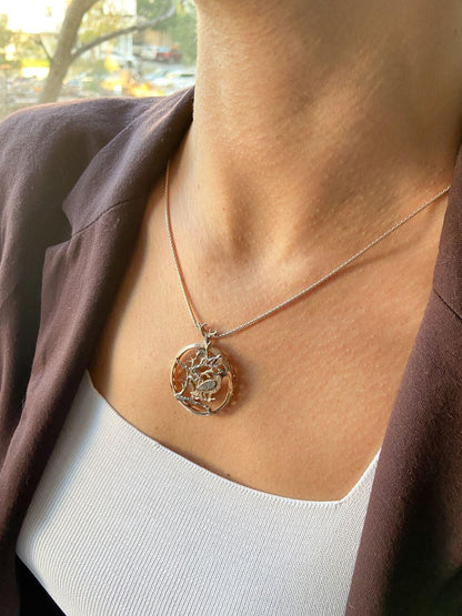 Rose Gold Silver Owl Pendant, Custom Desing Handmade Owl Necklace, AniIts design and craftsmanship are a very special and beloved piece of ours.
Our owl family necklace is animated design. Special for our customers who want to have a rRose Gold Silver Owl Pendant